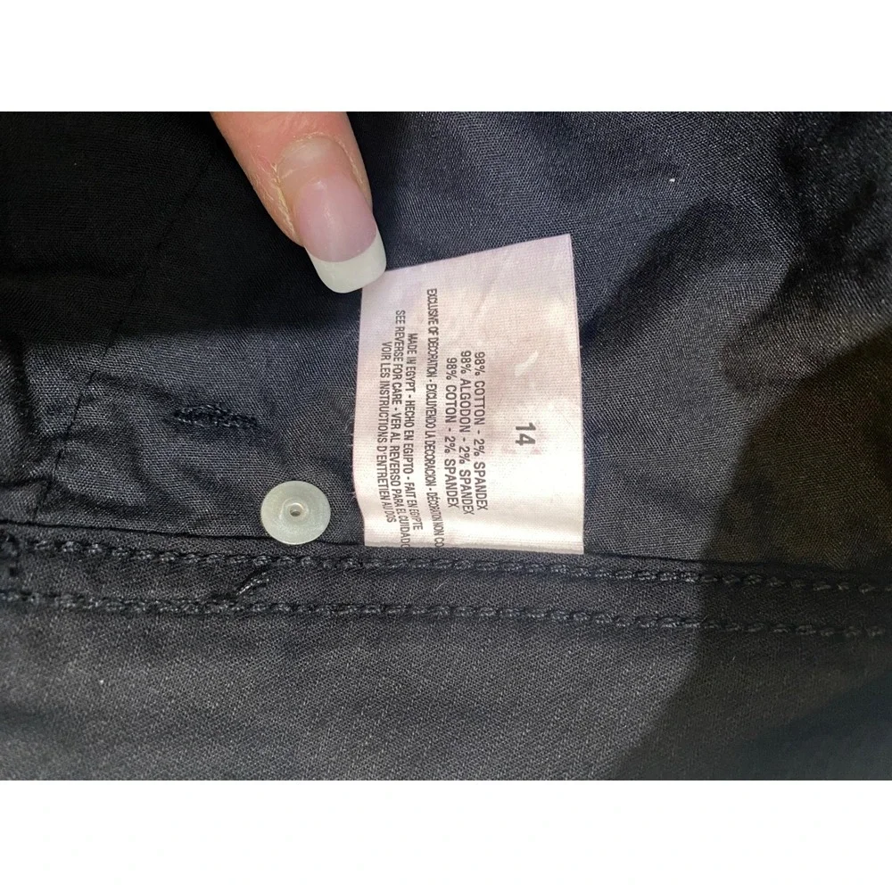 Nine West Jeans Women 14 Black Capri Pants Stretch Cropped Cuffed New Tag
